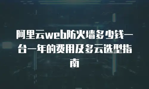 阿里云web防火墙多少钱一台一年的费用及多云选型指南