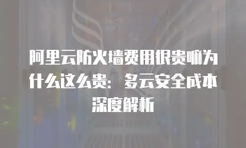 阿里云防火墙费用很贵嘛为什么这么贵：多云安全成本深度解析