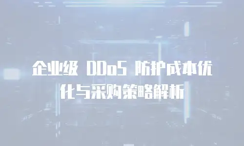 企业级 DDoS 防护成本优化与采购策略解析