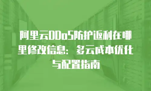 阿里云DDoS防护返利在哪里修改信息：多云成本优化与配置指南