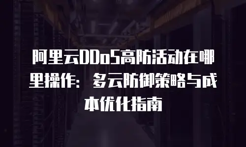 阿里云DDoS高防活动在哪里操作：多云防御策略与成本优化指南