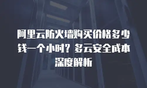 阿里云防火墙购买价格多少钱一个小时？多云安全成本深度解析