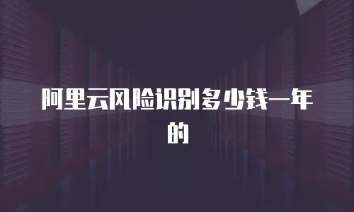 阿里云风险识别多少钱一年的