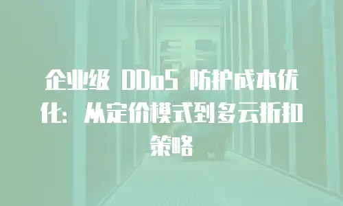 企业级 DDoS 防护成本优化：从定价模式到多云折扣策略
