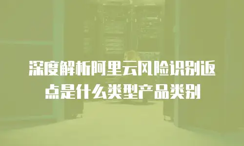 深度解析阿里云风险识别返点是什么类型产品类别