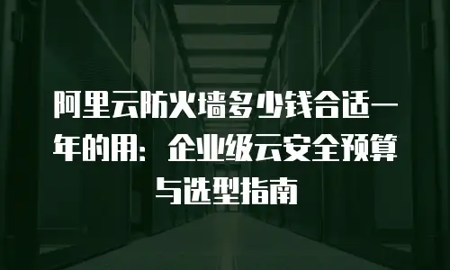 阿里云防火墙多少钱合适一年的用：企业级云安全预算与选型指南