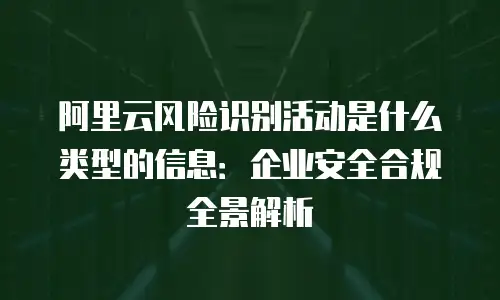 阿里云风险识别活动是什么类型的信息：企业安全合规全景解析