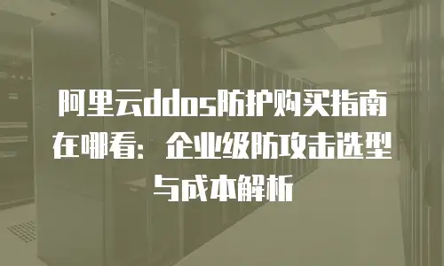 阿里云ddos防护购买指南在哪看：企业级防攻击选型与成本解析