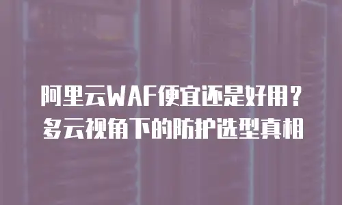 阿里云WAF便宜还是好用？多云视角下的防护选型真相