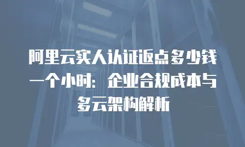 阿里云实人认证返点多少钱一个小时：企业合规成本与多云架构解析