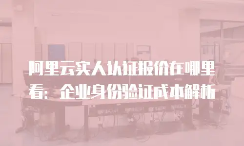 阿里云实人认证报价在哪里看：企业身份验证成本解析