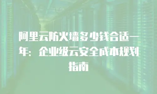 阿里云防火墙多少钱合适一年：企业级云安全成本规划指南