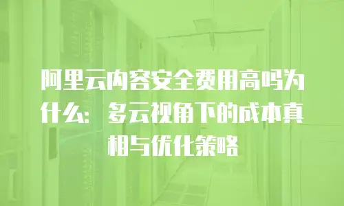 阿里云内容安全费用高吗为什么：多云视角下的成本真相与优化策略