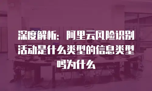 深度解析：阿里云风险识别活动是什么类型的信息类型吗为什么