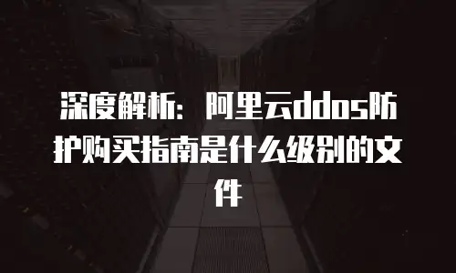 深度解析：阿里云ddos防护购买指南是什么级别的文件