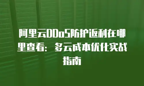 阿里云DDoS防护返利在哪里查看：多云成本优化实战指南