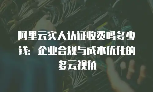 阿里云实人认证收费吗多少钱：企业合规与成本优化的多云视角