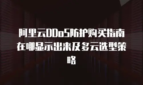 阿里云DDoS防护购买指南在哪显示出来及多云选型策略
