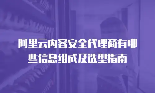 阿里云内容安全代理商有哪些信息组成及选型指南