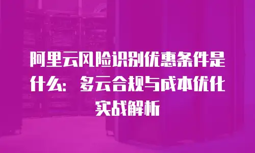 阿里云风险识别优惠条件是什么：多云合规与成本优化实战解析