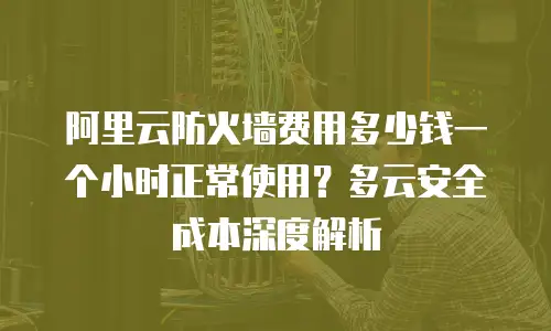 阿里云防火墙费用多少钱一个小时正常使用？多云安全成本深度解析