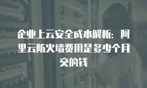 企业上云安全成本解析：阿里云防火墙费用是多少个月交的钱