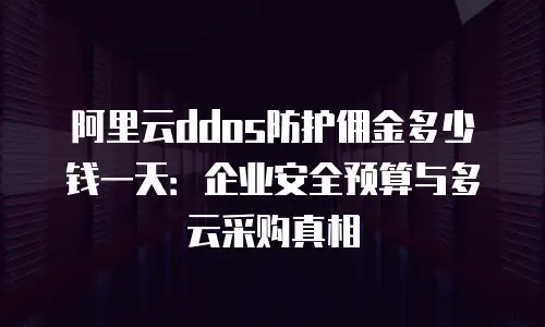 阿里云ddos防护佣金多少钱一天：企业安全预算与多云采购真相