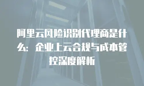 阿里云风险识别代理商是什么：企业上云合规与成本管控深度解析