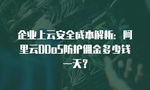 企业上云安全成本解析：阿里云DDoS防护佣金多少钱一天？