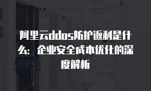 阿里云ddos防护返利是什么：企业安全成本优化的深度解析