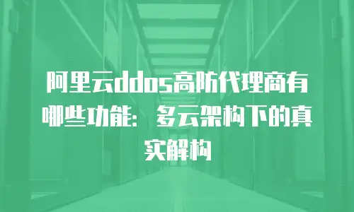 阿里云ddos高防代理商有哪些功能：多云架构下的真实解构