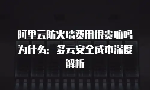 阿里云防火墙费用很贵嘛吗为什么：多云安全成本深度解析