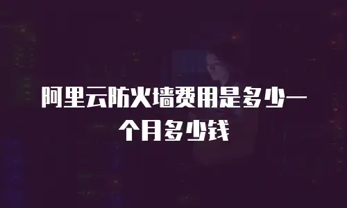 阿里云防火墙费用是多少一个月多少钱