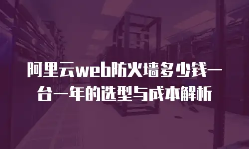 阿里云web防火墙多少钱一台一年的选型与成本解析