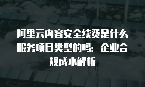 阿里云内容安全续费是什么服务项目类型的吗：企业合规成本解析
