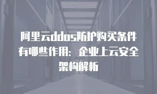 阿里云ddos防护购买条件有哪些作用：企业上云安全架构解析