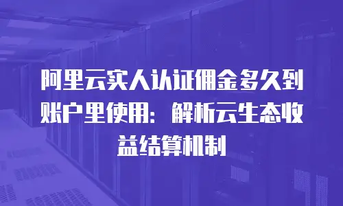 阿里云实人认证佣金多久到账户里使用：解析云生态收益结算机制