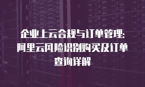 企业上云合规与订单管理：阿里云风险识别购买及订单查询详解