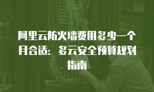 阿里云防火墙费用多少一个月合适：多云安全预算规划指南