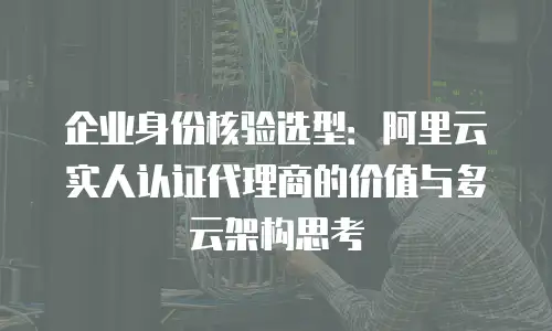 企业身份核验选型：阿里云实人认证代理商的价值与多云架构思考