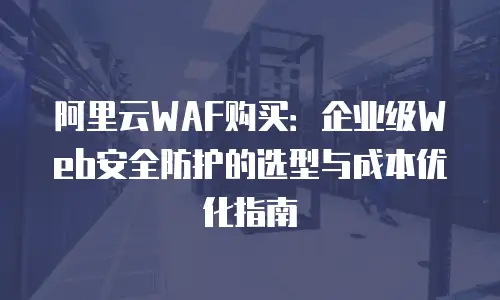阿里云WAF购买：企业级Web安全防护的选型与成本优化指南