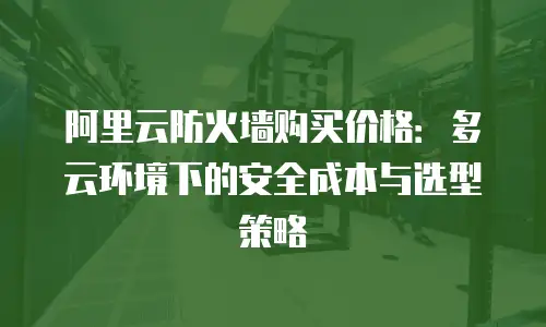 阿里云防火墙购买价格：多云环境下的安全成本与选型策略