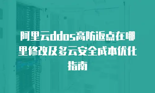 阿里云ddos高防返点在哪里修改及多云安全成本优化指南