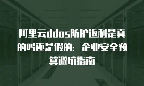 阿里云ddos防护返利是真的吗还是假的：企业安全预算避坑指南