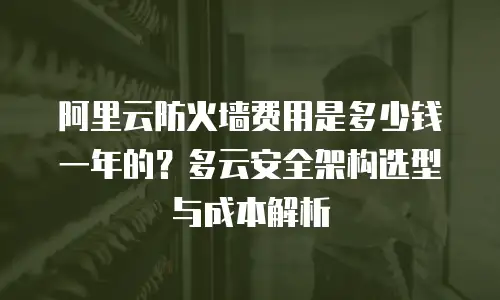 阿里云防火墙费用是多少钱一年的？多云安全架构选型与成本解析