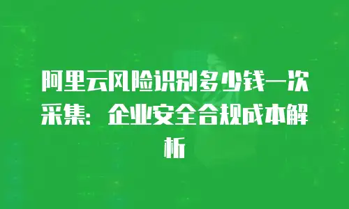 阿里云风险识别多少钱一次采集：企业安全合规成本解析
