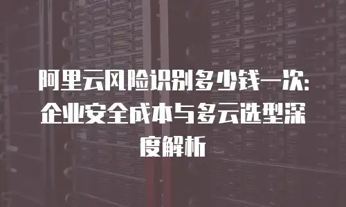 阿里云风险识别多少钱一次：企业安全成本与多云选型深度解析