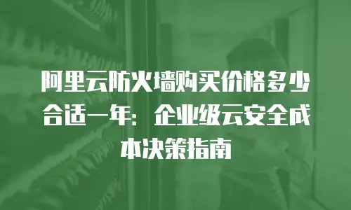 阿里云防火墙购买价格多少合适一年：企业级云安全成本决策指南