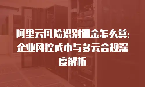 阿里云风险识别佣金怎么算：企业风控成本与多云合规深度解析
