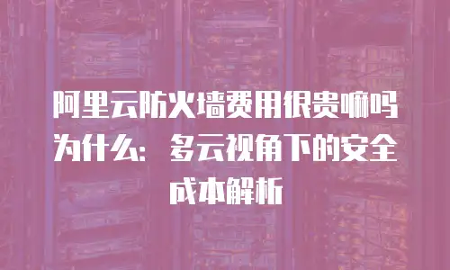 阿里云防火墙费用很贵嘛吗为什么：多云视角下的安全成本解析